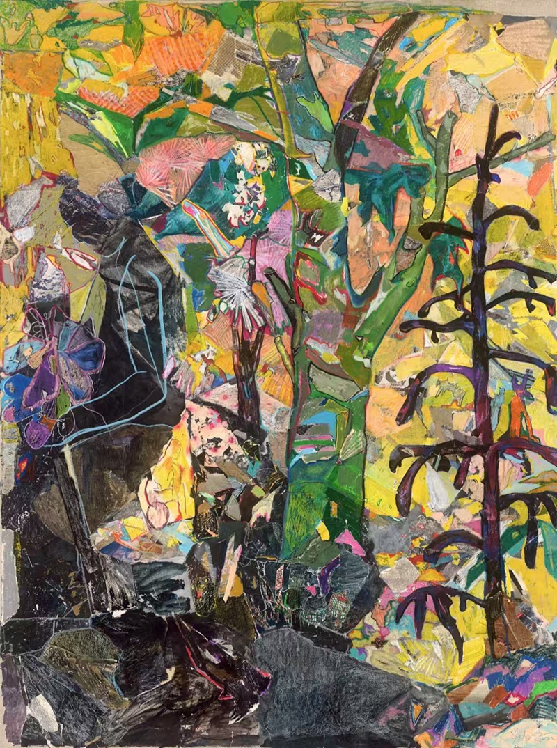 陈彧君 《凯风自南》 亚麻布上综合材料 214x160cm 2022